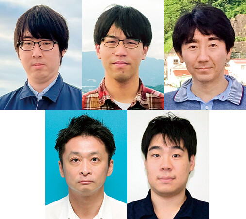 （上段左から）奥村　亮太／福本　浩之／藤野　洋輔（下段左から）大森　誓治／伊藤　勇弥