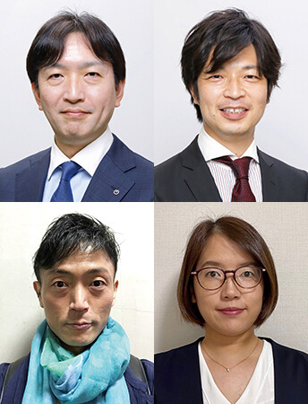 （上段左から）日高　浩太／島村　潤（下段左から）望月　崇由／平尾　美佐