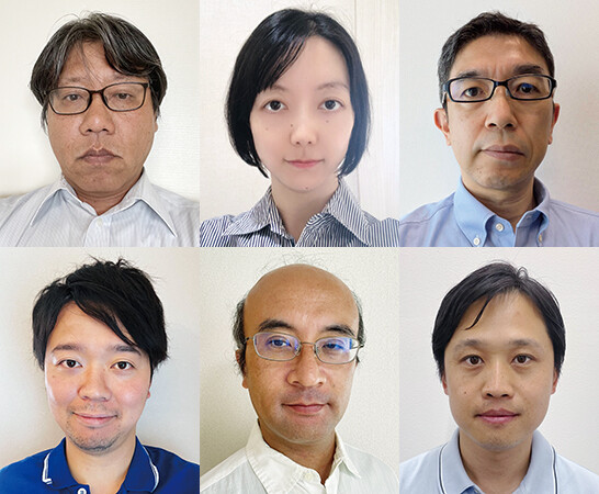 （上段左から）岡　順一／史　旭／水野　伸太郎（下段左から）鈴木　聡志／中澤　裕一／高木　基宏