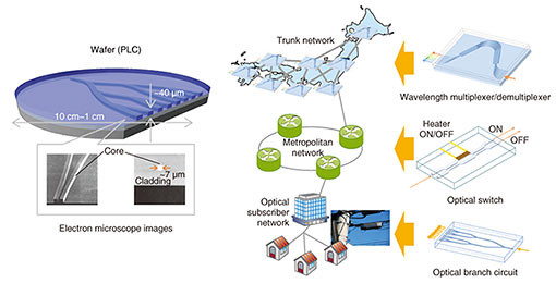Fig. 1. PLCs and applications in optical fiber communications.