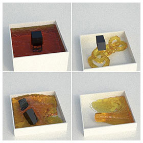 Fig. 2. Computer-simulated images used to analyze the perception of liquid Shitsukan (viscosity)
