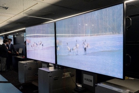 Fig21：8K video (right) transmitted uncompressed has higher quality and lower delay than compressed video (left)