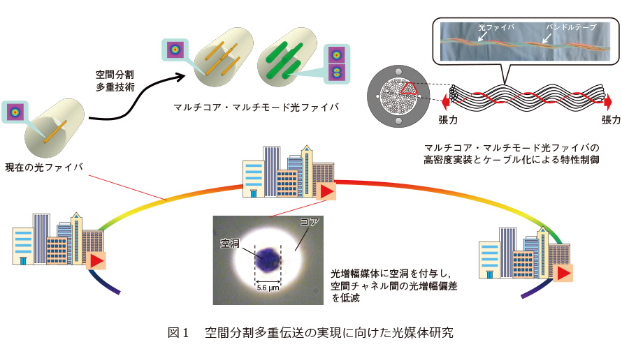 図1　空間分割多重伝送の実現に向けた光媒体研究