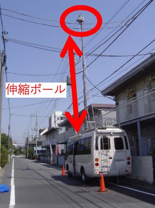 伸縮ポールの写真