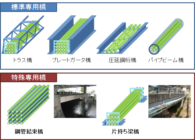 図1　標準専用橋と特殊専用橋の種類