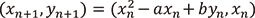 (x(n+1),y(n+1))を(xn²-axn+by,xn)と定める