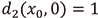 d₂(x₀,0)=1