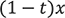 (1-t)x