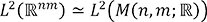 L²(ℝⁿᵐ≃L²(M(n,m;ℝ))