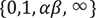 {0,1,αβ,∞}
