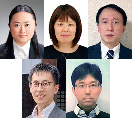 （上段左から）林　亜紀／横畑　夕貴／森　皓平（下段左から）秦　崇洋／神谷　正人