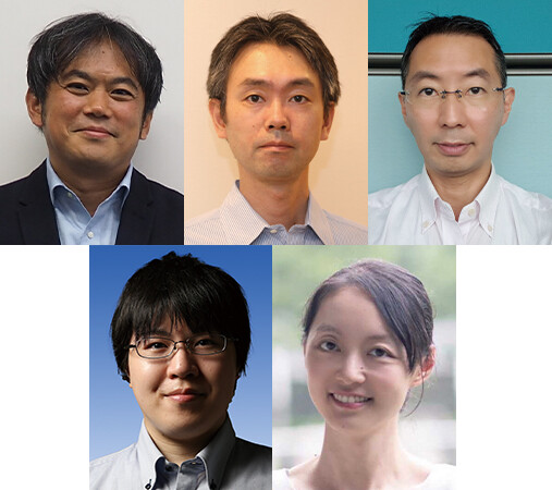 （上段左から）江田　毅晴／内藤　一兵衛／山崎　育生（下段左から）田端　啓一／史　旭