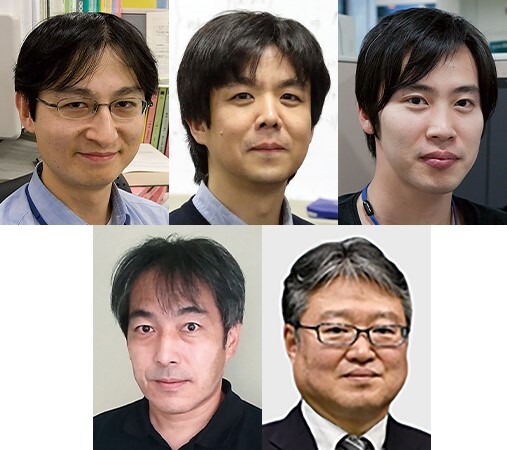 （上段左から）小栗　克弥／赤塚　友哉／今井　弘光（下段左から）橋本　俊和／寒川　哲臣