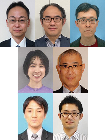 （上段左から）富田　準二／馬場　俊宏／引地　孝文（中段左から）豊島　詩織／平野　泰宏（下段左から）花籠　靖／磯田　曉