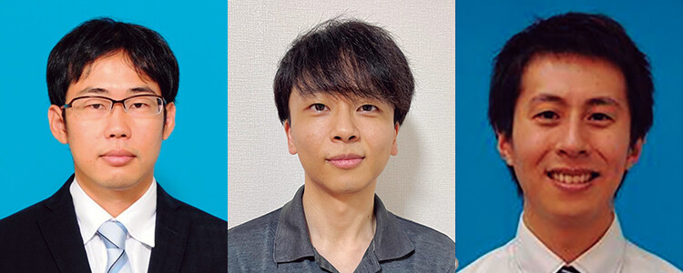 （左から）三枝　知史／酒井　聡太／秦　崇洋