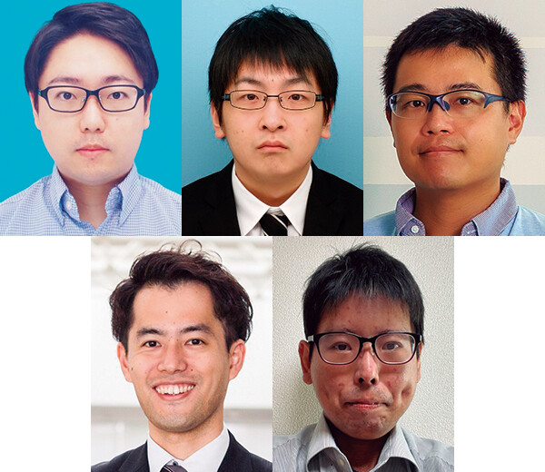 （上段左から）林　航平／酒井　優／中村　孝幸（下段左から）高橋　謙輔／西山　聡史