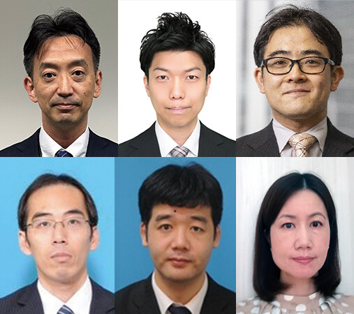 （上段左から）田村　藤嗣彦／中川　雅弘／前里　健太郎（下段左から）金子　慎／武田　知典／林　理恵