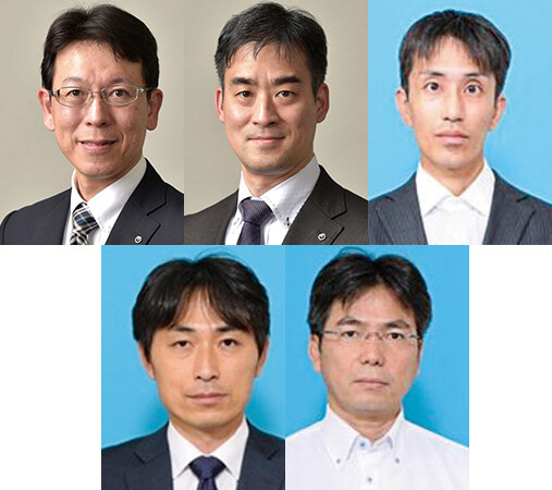 （上段左から）赤羽　和徳／水野　晃平／高杉　耕一（下段左から）鈴木　賢司／木坂　由明