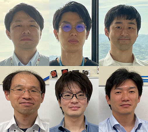 （上段左から）清水　新平／木村　光佑／川合　暁（下段左から）阿部　真志／紺野　峻矢／風間　拓志