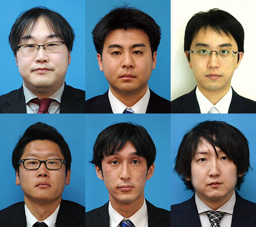 （上段左から）木原　拓／林　裕平／出水　達也（下段左から）伊藤　健／渡邉　紘平／並木　雅俊